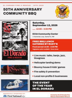 Full poster for the 50th Anniversary Community BBQ.